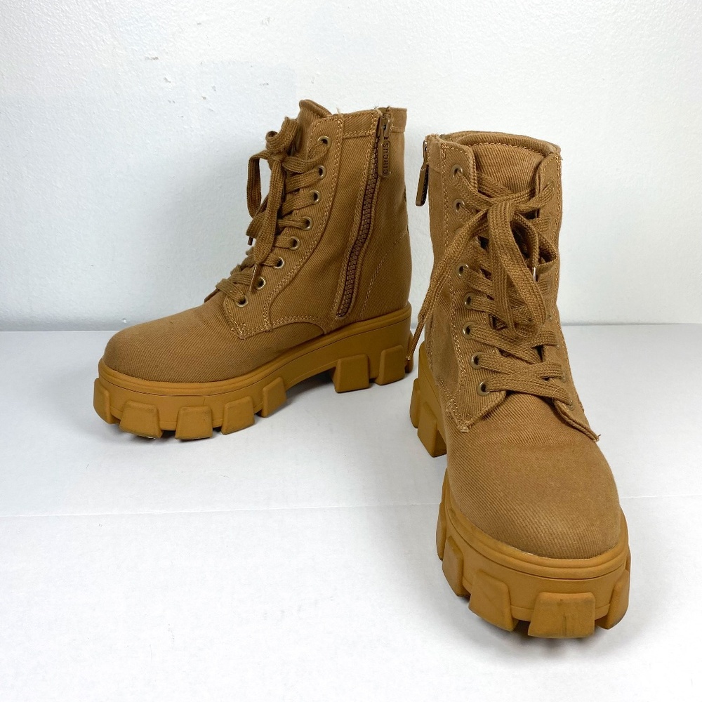 CIRCUS by Sam Edelman Dane Canvas Lace/Zip-Up Combat Boots Size 5M